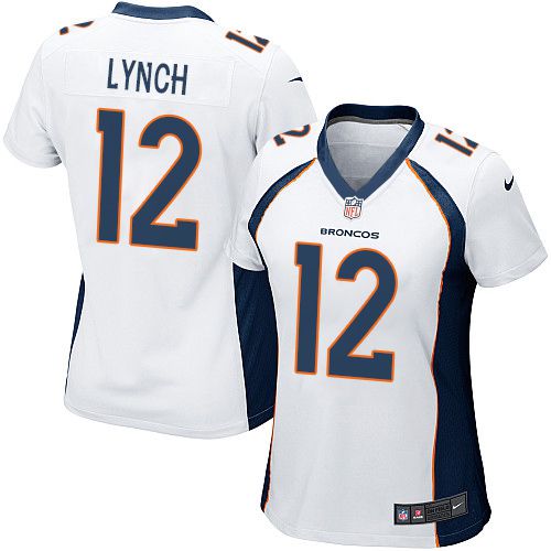 Nike Broncos #12 Paxton Lynch White Women's Stitched NFL New Elite Jersey